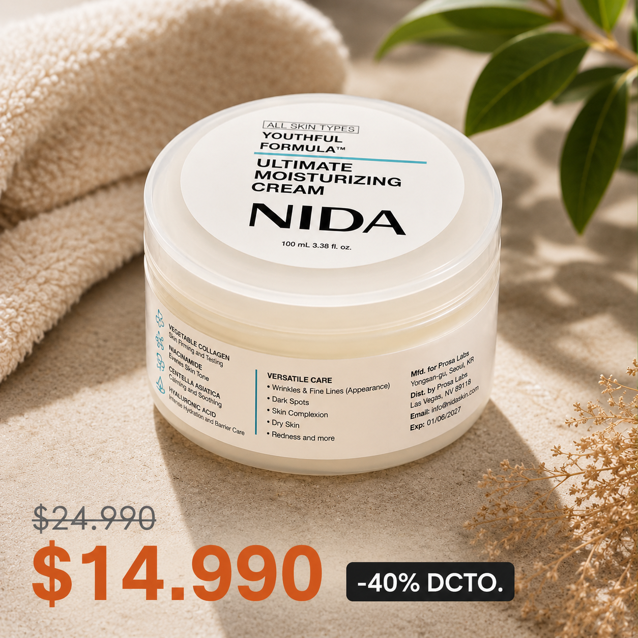 NIDA™ — Crema Hidratante Facial Ultimate