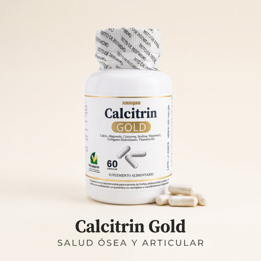 Calcitrin Gold™ — Cápsulas de Calcio y Colágeno para la Salud Ósea y Articular