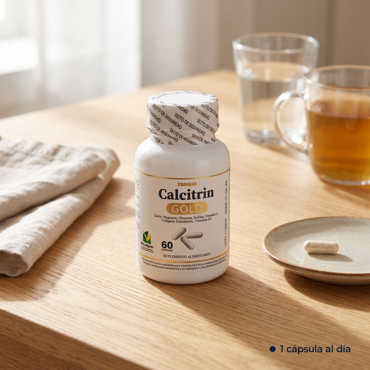 Calcitrin Gold™ — Cápsulas de Calcio y Colágeno para la Salud Ósea y Articular