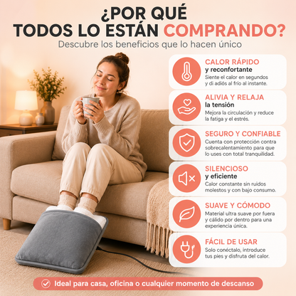 Calienta Pies Eléctrico USB de Felpa - Aura Daily