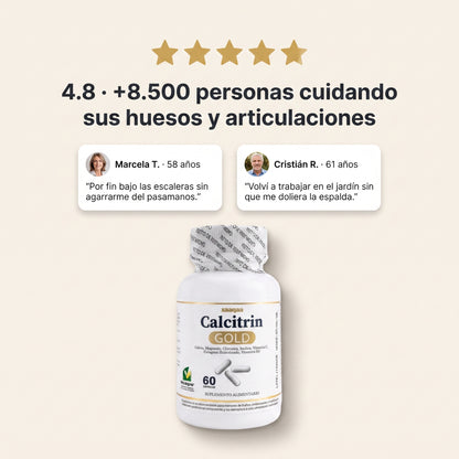 Calcitrin Gold™ — Cápsulas de Calcio y Colágeno para la Salud Ósea y Articular