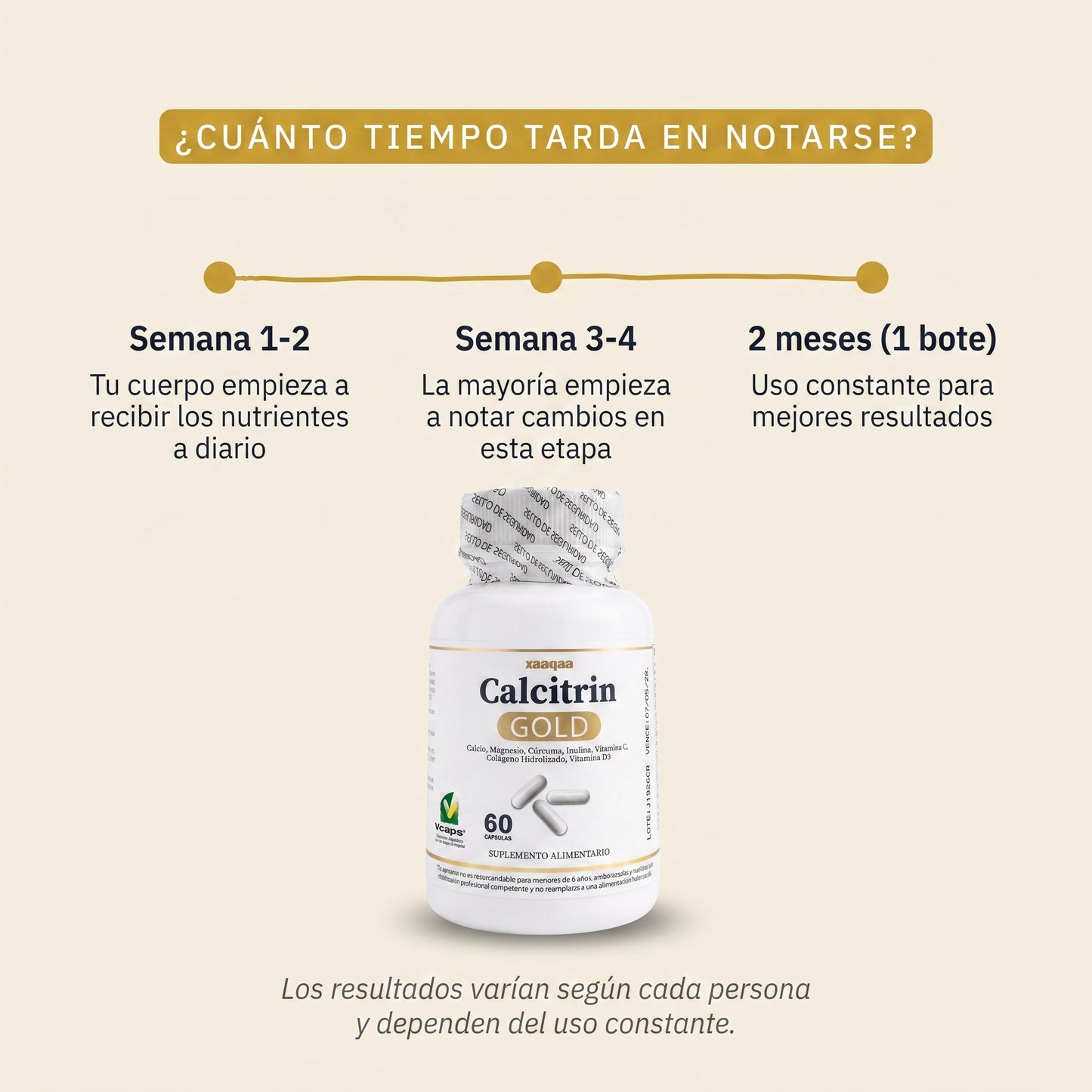 Calcitrin Gold™ — Cápsulas de Calcio y Colágeno para la Salud Ósea y Articular